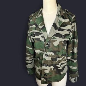 J. Crew Camouflage Utility Jacket - black and green shades Camo size small